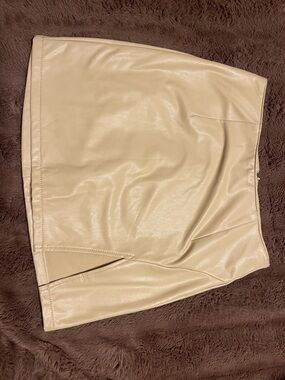 Rewash Tan Faux Leather Mini Skirt